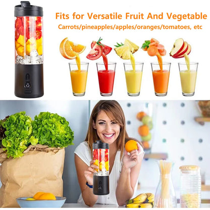 Portable USB Rechargeable Blender – Mini Electric Juicer for Smoothies, Shakes & Fresh Juice (530ml)