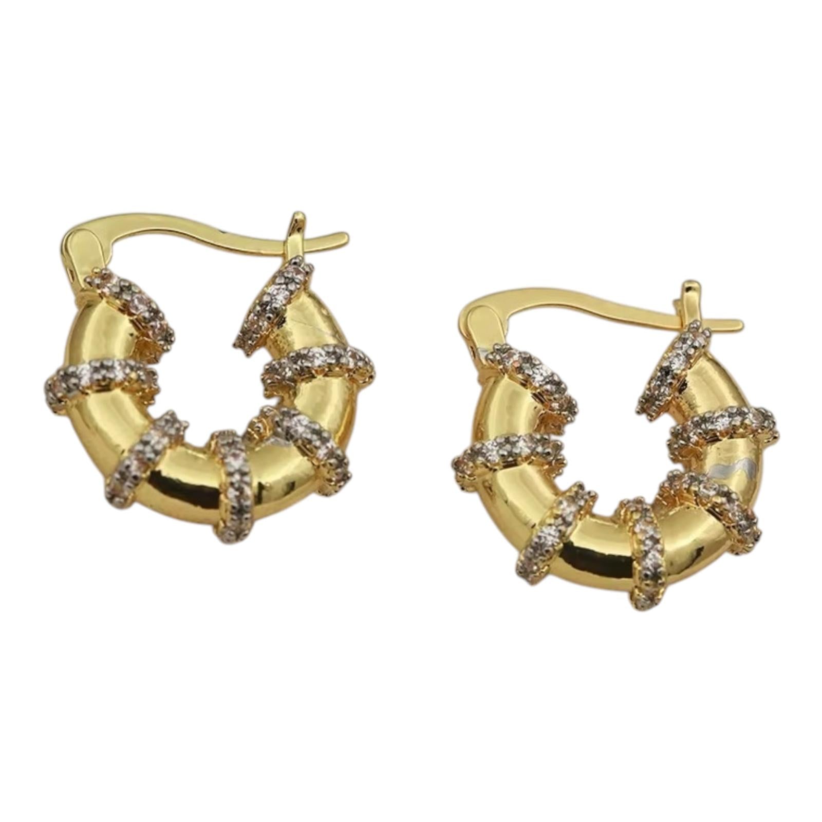 Crystal Geometric Zirconia Earrings