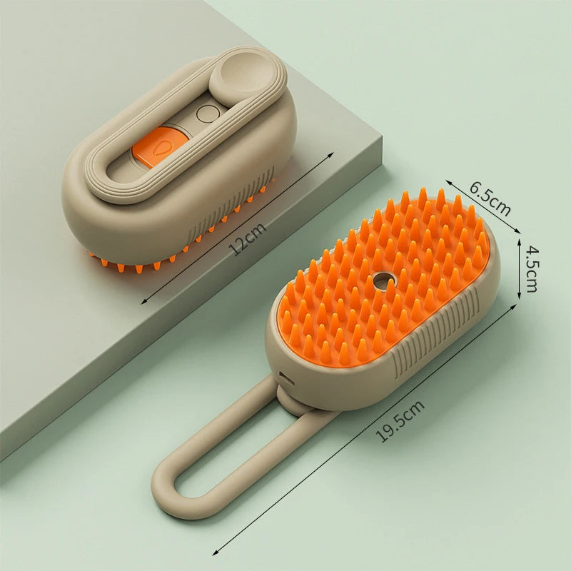 3-in-1 Electric Pet Steam Brush â€“ USB Rechargeable Grooming & Massage Comb for Cats & Dogs (Removes Hair, Cleans, & Shines Coat)