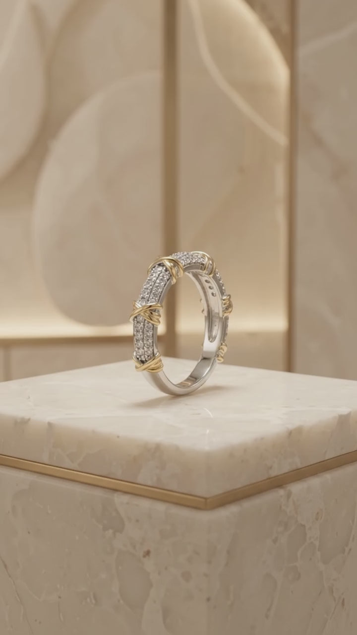 Zirconia Interlaced Ring